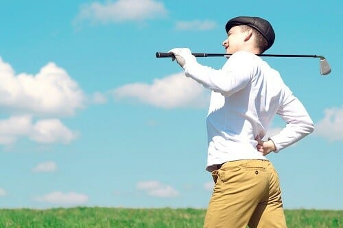Golfer Holding For Backs