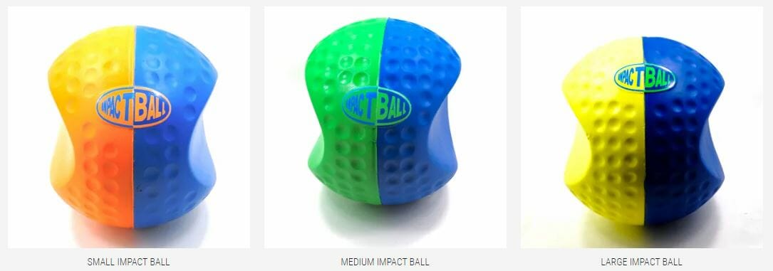 Impact ball golf swing aid for juniors